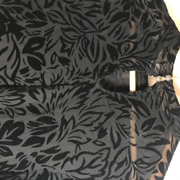 SOLD - Only - Sheer Velvet Burnout Bell-sleeve Top - Picture 5 of 6